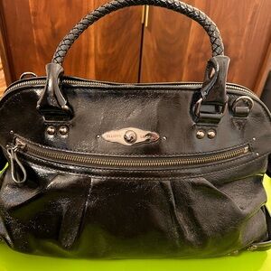 Elliott Lucca Patent Black Satchel